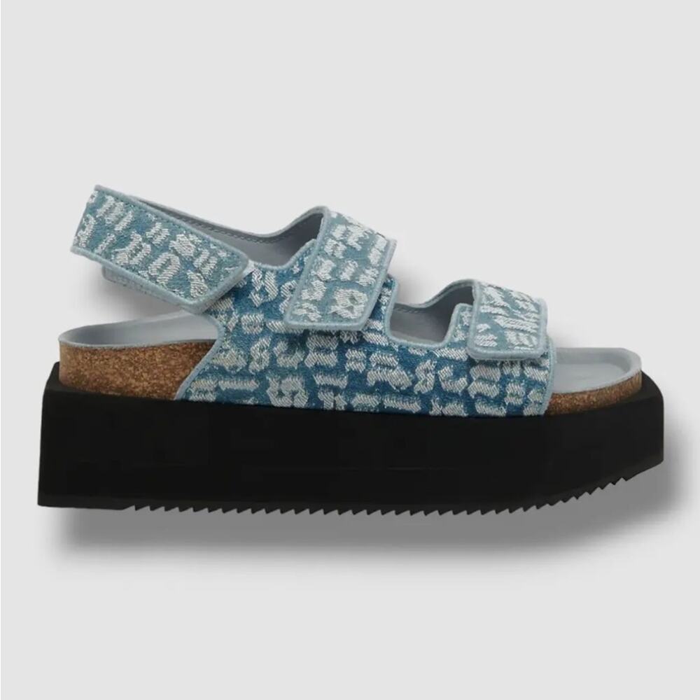 Palm Angels Blue‎ Platform Birkenstock Slingback Sandals Size 8 Retails $715 - Picture 4 of 11